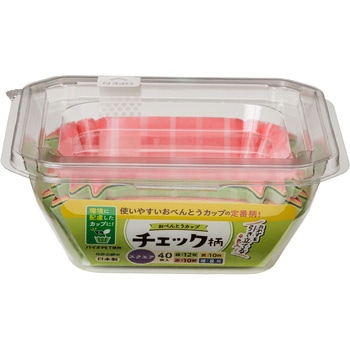 おべんとカップeチェック柄 スクエア4色40枚入 東洋アルミエコープロダクツ