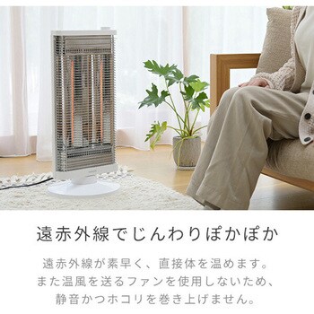 DC-Y09(W) ヒーター 遠赤外線カーボンヒーター 速暖 出力2段階 450W