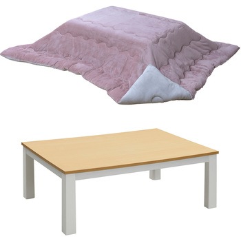 EYC105752WHNA+AKF1824LVSG 家具調こたつ&フランネルこたつ布団セット YAMAZEN(山善) 45162838