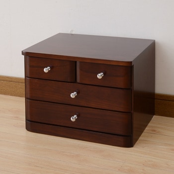 ミニチェスト　ﾌﾞﾗｳﾝ　樺細工 送料無料 樺細工5段チェスト・H74×W35×D29cm 桜皮細工