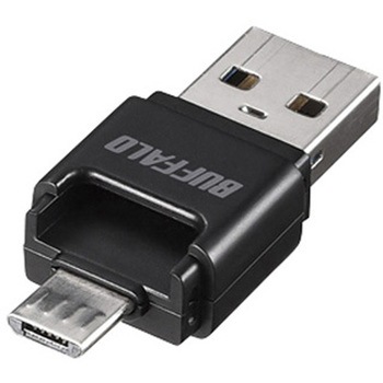 USB3.0 Type-A/microB対応 microSD専用スマホ向けカードリーダー/ライター BUFFALO(バッファロー)