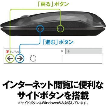 薄型 5ボタン Bluetooth BlueLEDマウス ジオメトリー BUFFALO(バッファロー)