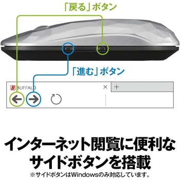 薄型 5ボタン 無線 BlueLEDマウス ジオメトリー BUFFALO(バッファロー)