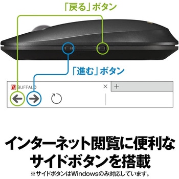 薄型 5ボタン 無線 BlueLEDマウス ノーマル BUFFALO(バッファロー)