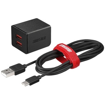 2.4A USB急速充電器 AUTO POWER SELECT機能搭載 2ポートタイプ Type-Cケーブル付 BUFFALO(バッファロー)