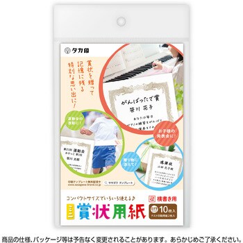 10-1521 ミニ賞状用紙 10P 1冊(10枚) ササガワ(タカ印) 【通販サイト