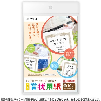 ミニ賞状用紙 10P タカ印(ササガワ)