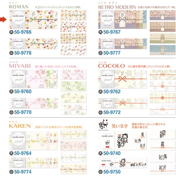 簡単ラッピング のしノート パール レトロ柄 ササガワ