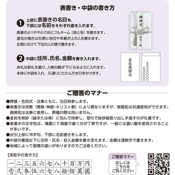 香典袋 金封 仏用 双銀 短冊 タカ印(ササガワ)
