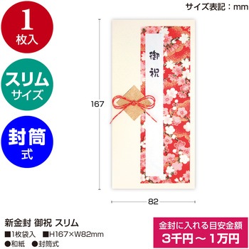 祝儀袋 金封 御祝 スリム タカ印(ササガワ)