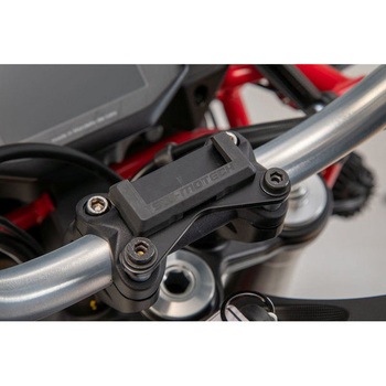 ハンドルバー用GPS マウント ブラック Moto Guzzi V85 TT (19-). SW-MOTECH (エスダブリューモテック)