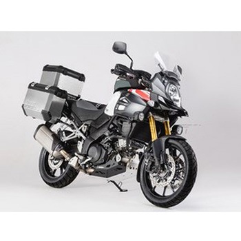 エンジンガード ブラック / シルバー V-Strom 1000 with クラッシュバー SW-MOTECH (エスダブリューモテック)