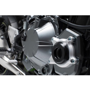 エンジンケースプロテクター ブラック/シルバー Kawasaki Z900 (16-) SW-MOTECH (エスダブリューモテック)