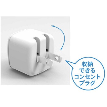 充電用USBアダプタ コンパクトタイプ 2個口 SIAA抗菌加工 急速充電 TOPLAND