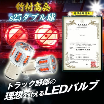 TAKE148 s25 LED ダブル球 BAY15d 12v/24v兼用 1個 竹村商会