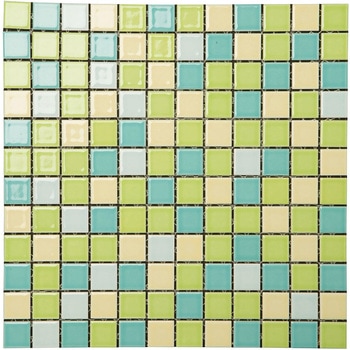 22.5mm角モザイクタイル裏ネット張パステルMIX色 玉川窯業