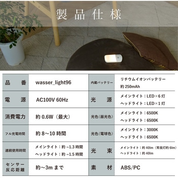 wasser96 LEDセンサーライト 大河商事