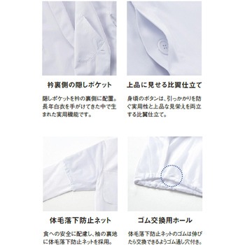 衿付き・七分袖調理衣(ポプリン) サーヴォ(サンペックスイスト)