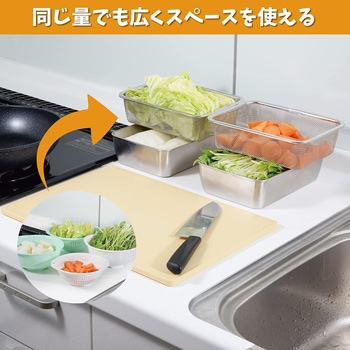 蓋付き深型ステンレスバッド・角型ザルセット アーネスト