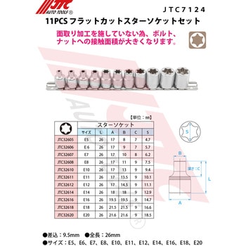 11PCS フラットカットスターソケットセット JTC