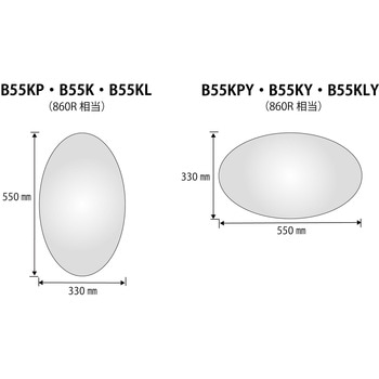 コミー フォーク出口ミラー＜ガードポール用＞550×330 コミー