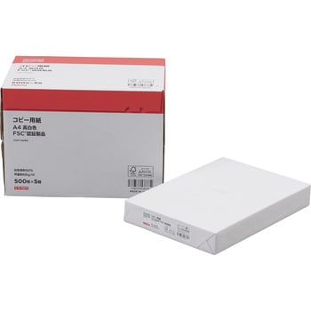 コピー用紙 高白色 FSC 認証製品 モノタロウ A4 5冊 1箱(500枚×5冊)