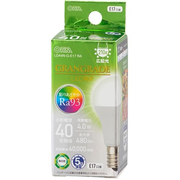 小形LED電球 E17 広配光 Ra93 オーム電機