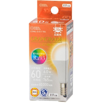小形LED電球 E17 広配光 Ra93 オーム電機