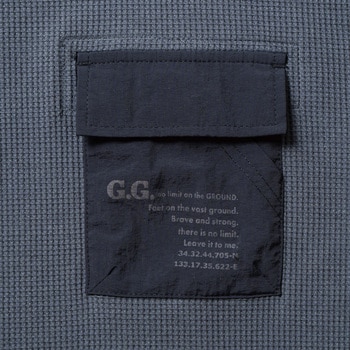4475-52 長袖Tシャツ(胸ポケット付き) G.G グレー色 サイズS