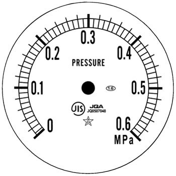 グリセリン入り圧力計Φ75 右下精器製造