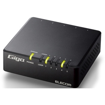 スイッチングハブ LANハブ 5ポート Giga対応 プラスチック筐体 AC電源 ファンレス 静音 - エレコム