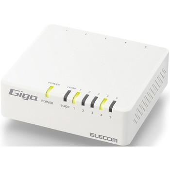 スイッチングハブ LANハブ 5ポート Giga対応 プラスチック筐体 AC電源 ファンレス 静音 エレコム