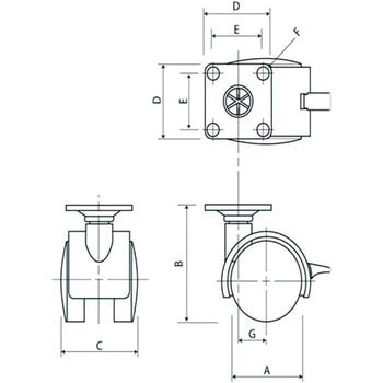 双輪キャスター プレート式 モノタロウ