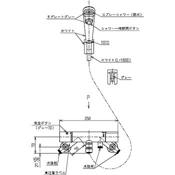 サーモスタットシャワー金具 クリックシャワー