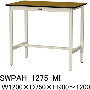 軽量作業台/耐荷重200kg_高さ調整H900～1200_ポリエステル天板_ワークテーブル300シリーズ 山金工業