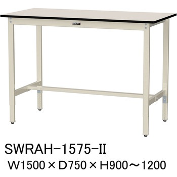 軽量作業台/耐荷重200kg_高さ調整H900～1200_塩ビシート天板_ワークテーブル300シリーズ 山金工業