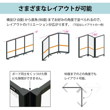 パーティションホワイトボード ブラックフレームタイプ(組立サービス付き) プラス(VISION)