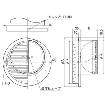SUS製 ベントキャップ 横ギャラリ FD120度 上偏心 メルコエアテクノロジー(旧:メルコエアテック)