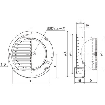 SUS製 ドレン皿付ベントキャップ 横ギャラリ FD120度 ドレン皿外付けタイプ メルコエアテクノロジー(旧:メルコエアテック)