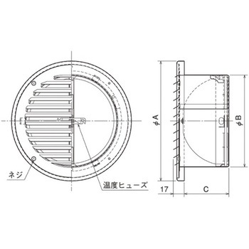 SUS製 薄形ベントキャップ 外向き横ギャラリ FD72度 メルコエアテクノロジー(メルコエアテック)
