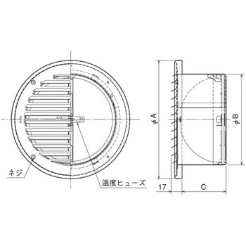 SUS製 薄形ベントキャップ 外向き横ギャラリ FD72度 メルコエアテクノロジー(メルコエアテック)