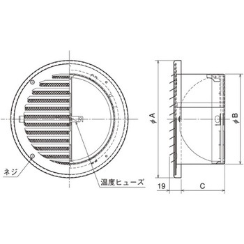 SUS製 薄形ベントキャップ 外向き横ギャラリ 網3M FD120度 メルコエアテクノロジー(メルコエアテック)