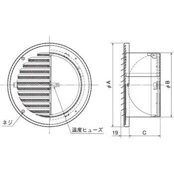 SUS製 薄形ベントキャップ 外向き横ギャラリ 網3M FD120度 メルコエアテクノロジー(メルコエアテック)