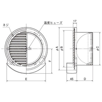 SUS製 ドレン皿付薄形ベントキャップ 横ギャラリ 網5M FD72度 メルコエアテクノロジー(メルコエアテック)