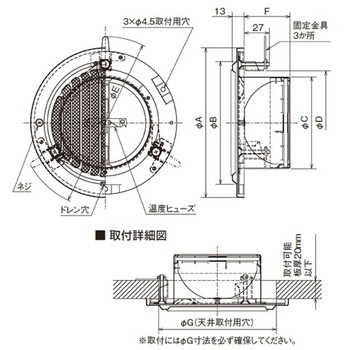 SUS製 軒天用ベントキャップ ギャラリ 網3M FD120度 左右両吹き メルコエアテクノロジー(メルコエアテック)
