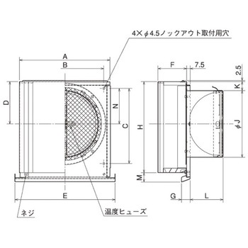 SUS製 深形スクエアフード 横ギャラリ 網10M FD72度 薄型小風量タイプ ワイド水切 メルコエアテクノロジー(旧:メルコエアテック)