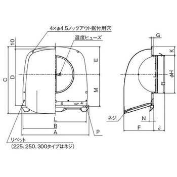 AT-250FWSK5-5M SUS製 深形フード 縦ギャラリ 網5M FD120度 ワイド水切