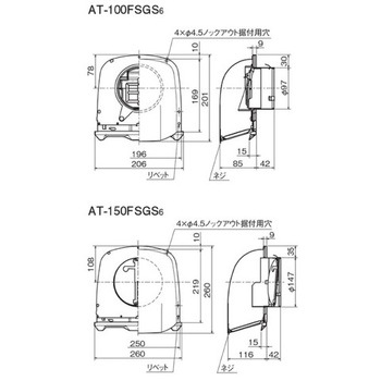 SUS製 深形フード 縦ギャラリ 風圧シャッター付 ワイド水切 排気専用 メルコエアテクノロジー(メルコエアテック)
