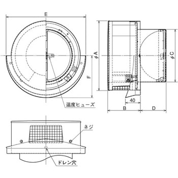 SUS製 防音形ベントキャップ 網10M FD120度 給気専用 ワイド水切 メルコエアテクノロジー(メルコエアテック)