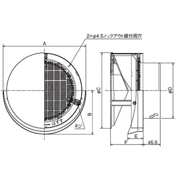 SUS製 耐外風ベントキャップ ギャラリ 網5M 壁汚れ低減タイプ ワイド